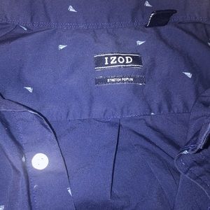 Chemise à Manches Courtes IZOD Garçon - Taille L (14-16), 100% Coton, à Rayures, Neuve Avec étiquettes